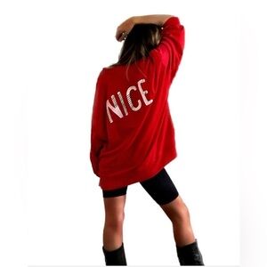 Wren & Glory  Sweater with 'NICE' Print